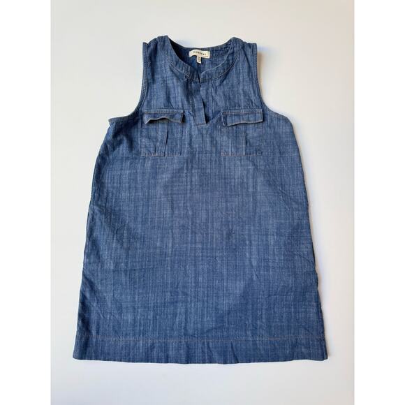Monteau 100% Cotton Light Denim Sleeveless Mini Shift Dress Women's Medium - Picture 2 of 9